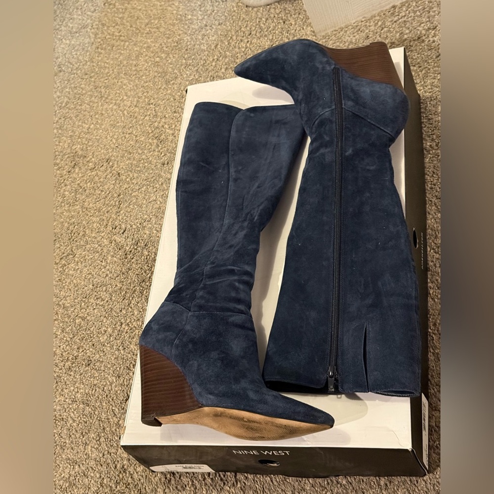 Nine West Navy Knee Boots